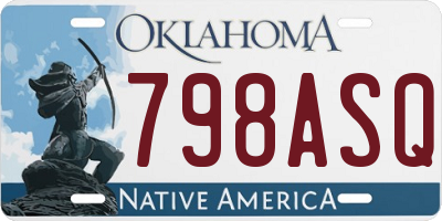 OK license plate 798ASQ