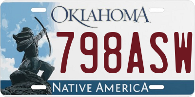 OK license plate 798ASW