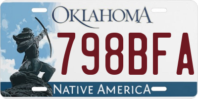 OK license plate 798BFA