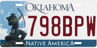 OK license plate 798BPW