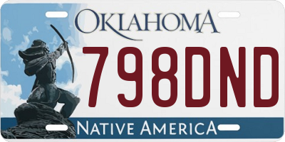 OK license plate 798DND
