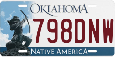 OK license plate 798DNW