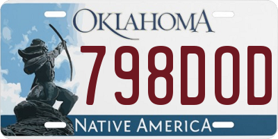 OK license plate 798DOD