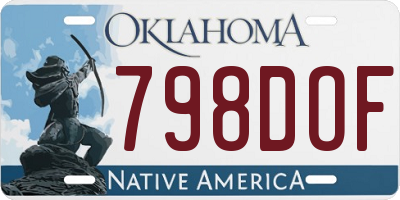 OK license plate 798DOF