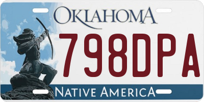 OK license plate 798DPA