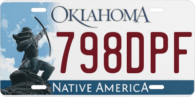 OK license plate 798DPF