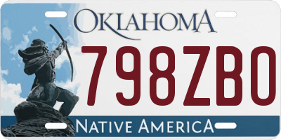 OK license plate 798ZBO