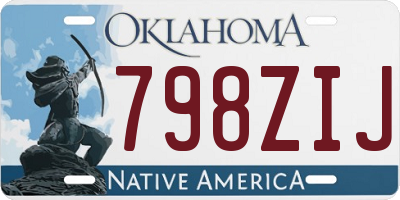 OK license plate 798ZIJ