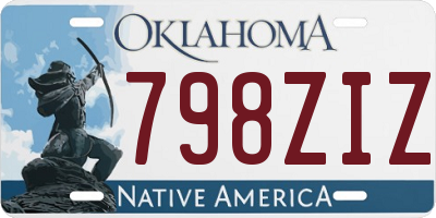 OK license plate 798ZIZ