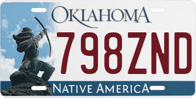 OK license plate 798ZND