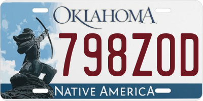 OK license plate 798ZOD