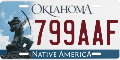 OK license plate 799AAF
