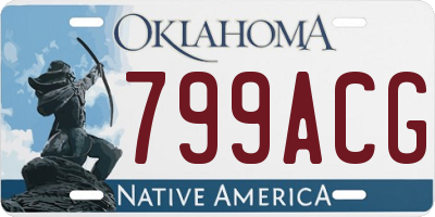 OK license plate 799ACG