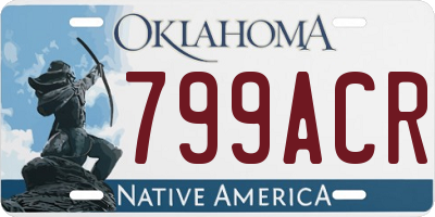 OK license plate 799ACR