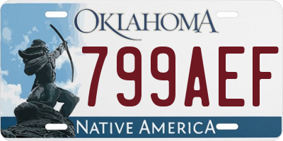 OK license plate 799AEF