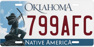 OK license plate 799AFC