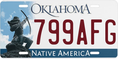 OK license plate 799AFG