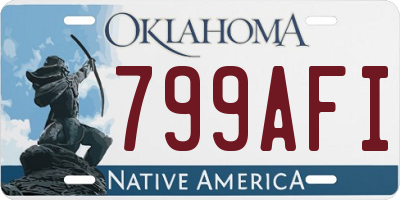 OK license plate 799AFI