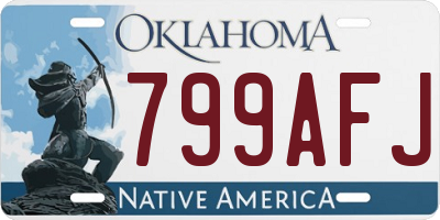 OK license plate 799AFJ