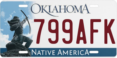 OK license plate 799AFK