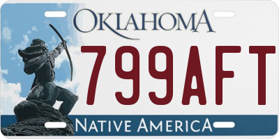 OK license plate 799AFT