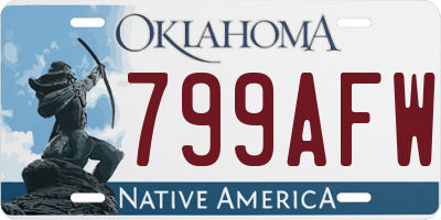OK license plate 799AFW