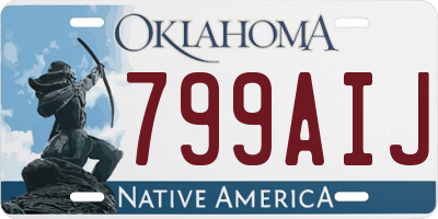 OK license plate 799AIJ