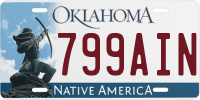 OK license plate 799AIN
