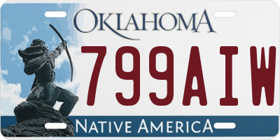 OK license plate 799AIW