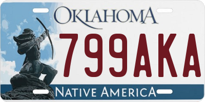 OK license plate 799AKA