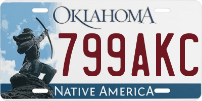 OK license plate 799AKC