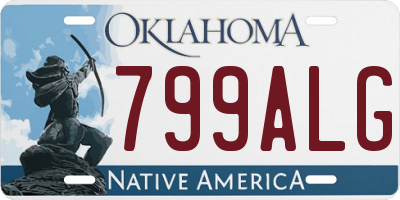 OK license plate 799ALG