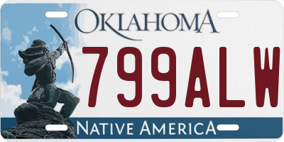 OK license plate 799ALW