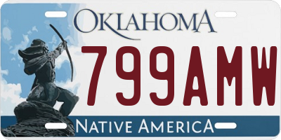 OK license plate 799AMW