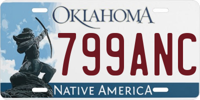 OK license plate 799ANC