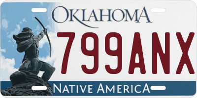 OK license plate 799ANX