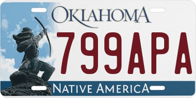 OK license plate 799APA