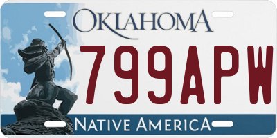 OK license plate 799APW