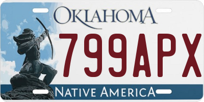 OK license plate 799APX