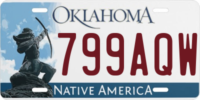 OK license plate 799AQW
