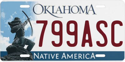 OK license plate 799ASC