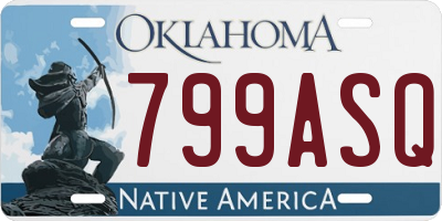OK license plate 799ASQ