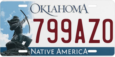 OK license plate 799AZO