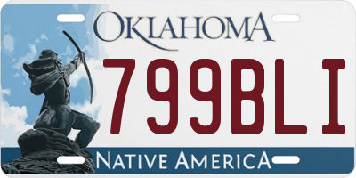 OK license plate 799BLI