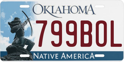 OK license plate 799BOL