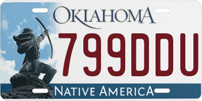 OK license plate 799DDU