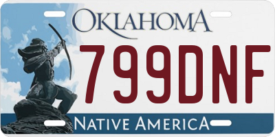 OK license plate 799DNF