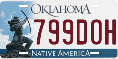 OK license plate 799DOH