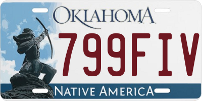 OK license plate 799FIV