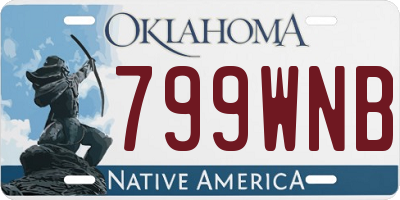 OK license plate 799WNB